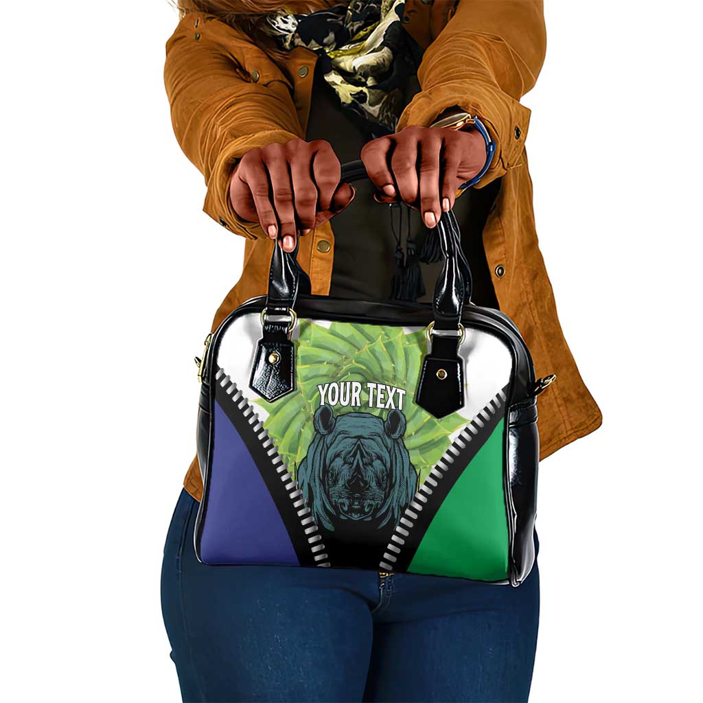 Personalised Afro Lesotho Shoulder Handbag Black Rhinoceros Aloe Polyphylla LT15