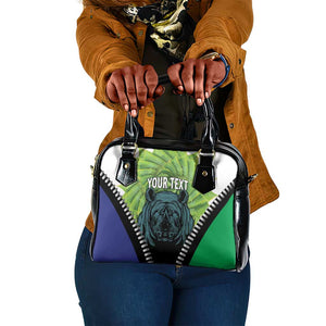 Personalised Afro Lesotho Shoulder Handbag Black Rhinoceros Aloe Polyphylla LT15