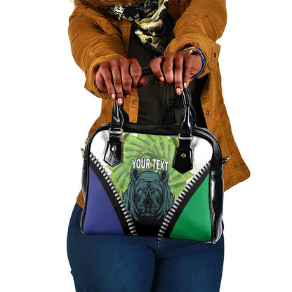 Personalised Afro Lesotho Shoulder Handbag Black Rhinoceros Aloe Polyphylla LT15