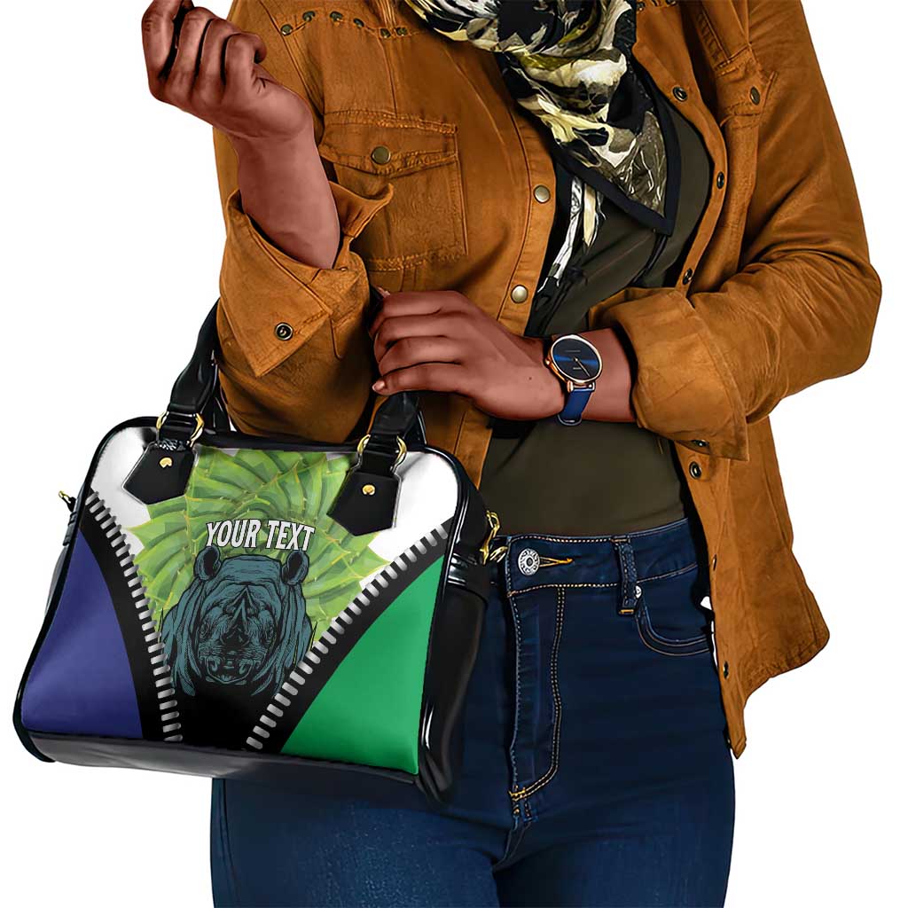 Personalised Afro Lesotho Shoulder Handbag Black Rhinoceros Aloe Polyphylla LT15