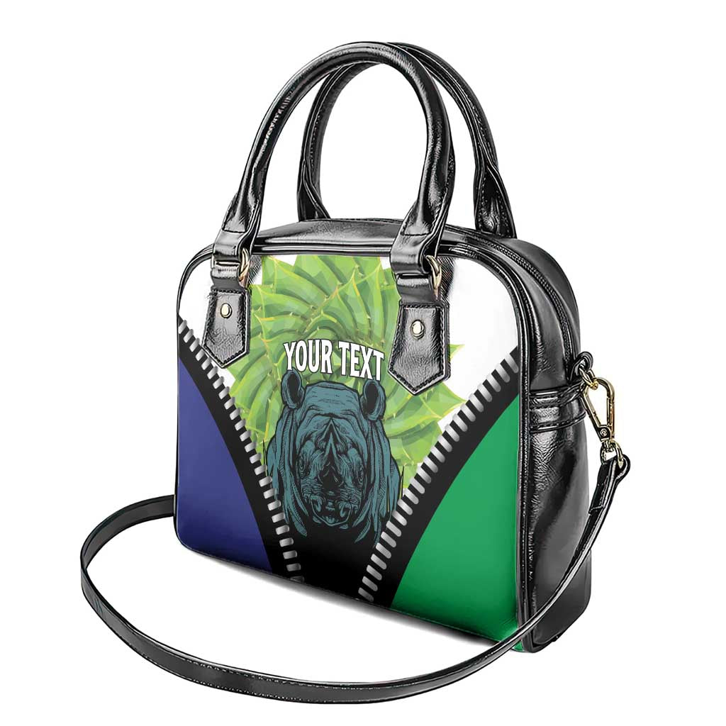 Personalised Afro Lesotho Shoulder Handbag Black Rhinoceros Aloe Polyphylla LT15