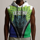 Personalised Afro Lesotho Sleeveless Hoodie Black Rhinoceros Aloe Polyphylla - African Pride