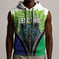 Personalised Afro Lesotho Sleeveless Zip Hoodie Black Rhinoceros Aloe Polyphylla - African Pride