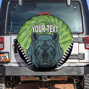 Personalised Afro Lesotho Spare Tire Cover Black Rhinoceros Aloe Polyphylla LT15