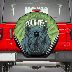 Personalised Afro Lesotho Spare Tire Cover Black Rhinoceros Aloe Polyphylla LT15