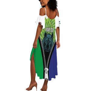 Personalised Afro Lesotho Summer Maxi Dress Black Rhinoceros Aloe Polyphylla LT15