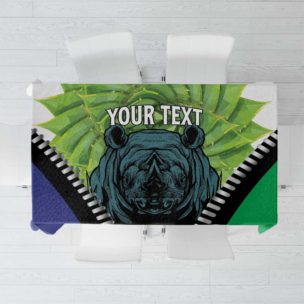 Personalised Afro Lesotho Tablecloth Black Rhinoceros Aloe Polyphylla LT15