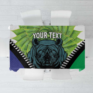 Personalised Afro Lesotho Tablecloth Black Rhinoceros Aloe Polyphylla LT15