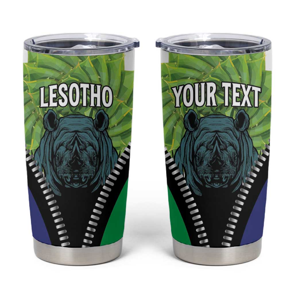 Personalised Afro Lesotho Tumbler Cup Black Rhinoceros Aloe Polyphylla