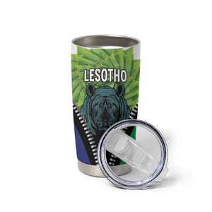 Personalised Afro Lesotho Tumbler Cup Black Rhinoceros Aloe Polyphylla