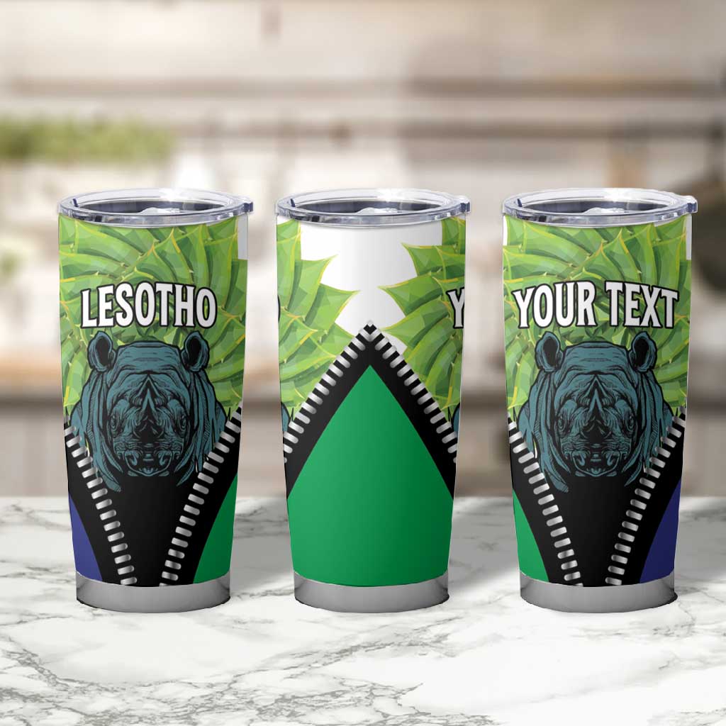 Personalised Afro Lesotho Tumbler Cup Black Rhinoceros Aloe Polyphylla