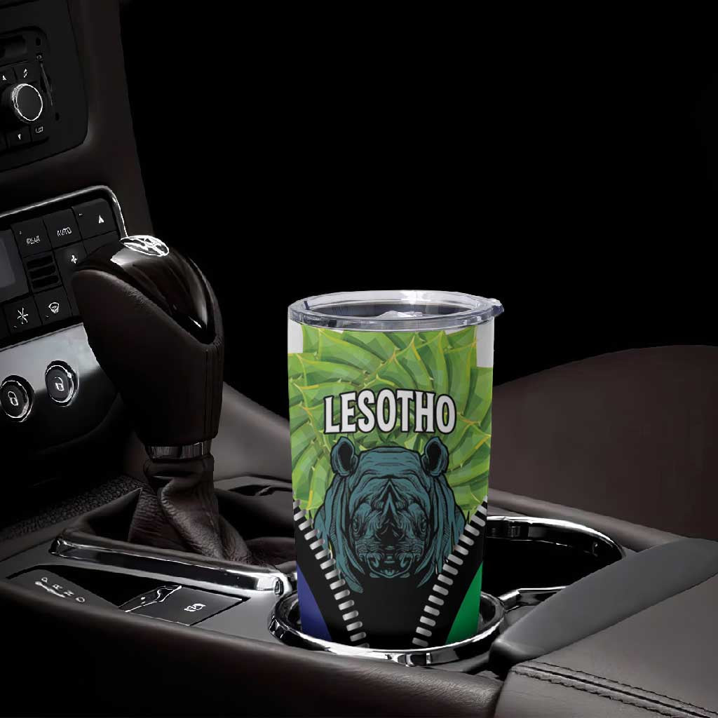 Personalised Afro Lesotho Tumbler Cup Black Rhinoceros Aloe Polyphylla