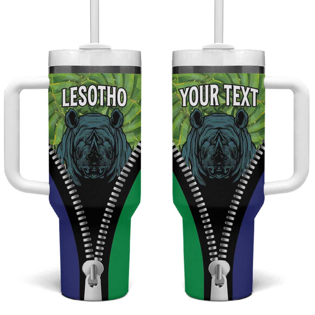 Personalised Afro Lesotho Tumbler With Handle Black Rhinoceros Aloe Polyphylla