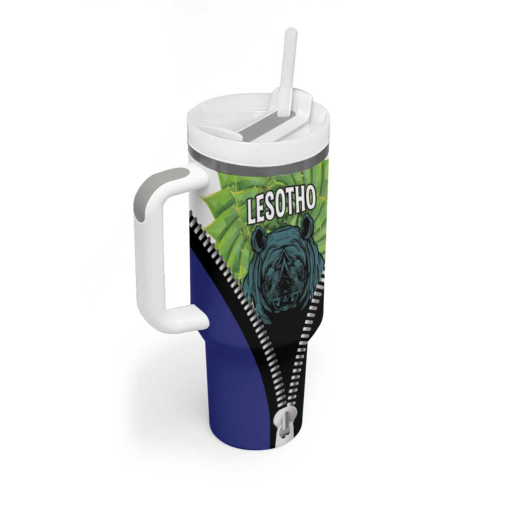 Personalised Afro Lesotho Tumbler With Handle Black Rhinoceros Aloe Polyphylla