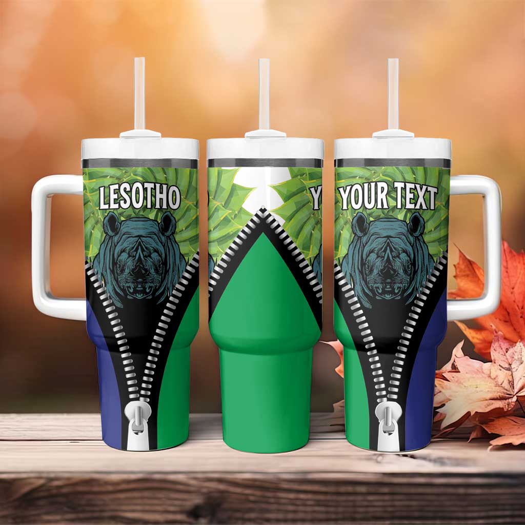 Personalised Afro Lesotho Tumbler With Handle Black Rhinoceros Aloe Polyphylla