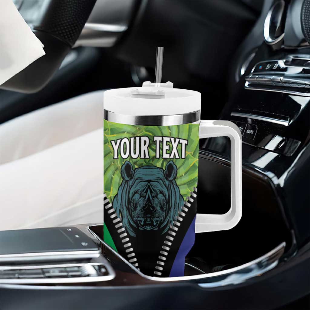 Personalised Afro Lesotho Tumbler With Handle Black Rhinoceros Aloe Polyphylla