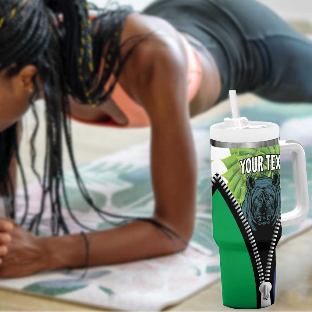 Personalised Afro Lesotho Tumbler With Handle Black Rhinoceros Aloe Polyphylla
