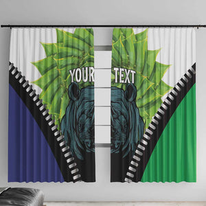 Personalised Afro Lesotho Window Curtain Black Rhinoceros Aloe Polyphylla LT15