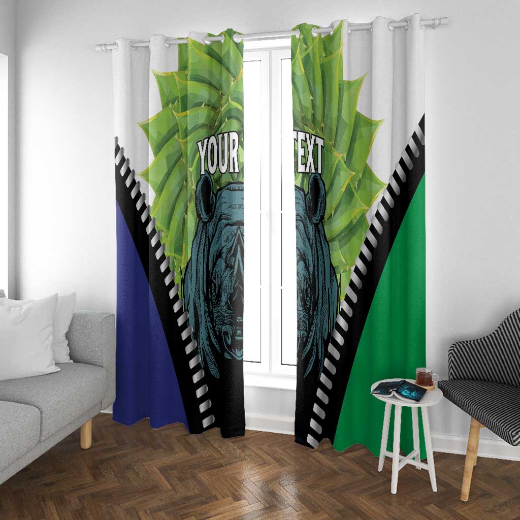 Personalised Afro Lesotho Window Curtain Black Rhinoceros Aloe Polyphylla LT15
