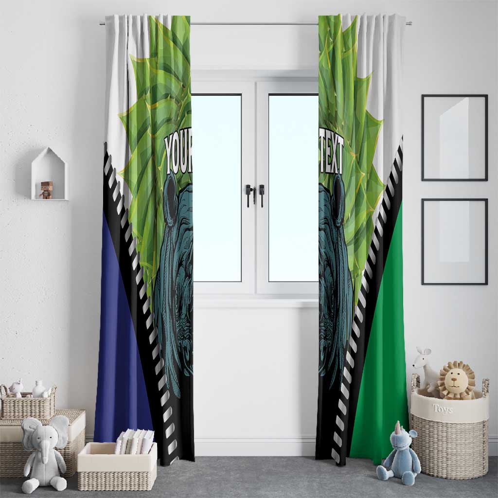 Personalised Afro Lesotho Window Curtain Black Rhinoceros Aloe Polyphylla LT15