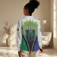 Personalised Afro Lesotho Women Casual Shirt Black Rhinoceros Aloe Polyphylla LT15