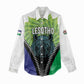Personalised Afro Lesotho Women Casual Shirt Black Rhinoceros Aloe Polyphylla LT15