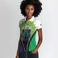 Personalised Afro Lesotho Women Polo Shirt Black Rhinoceros Aloe Polyphylla LT15