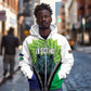 Personalised Afro Lesotho Zip Hoodie Black Rhinoceros Aloe Polyphylla LT15