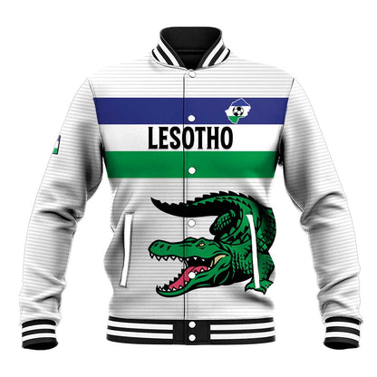 Custom Lesotho Football Baseball Jacket Go Likuena Go