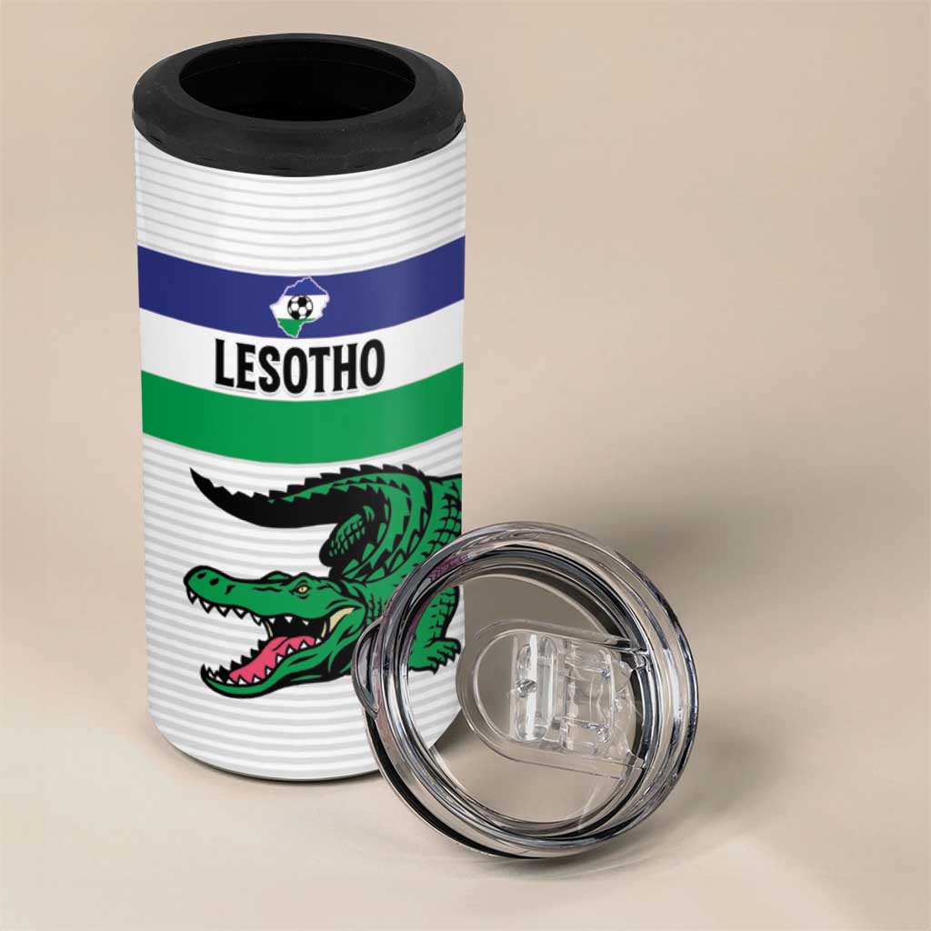 Custom Lesotho Football 4 in 1 Can Cooler Tumbler Go Likuena Go
