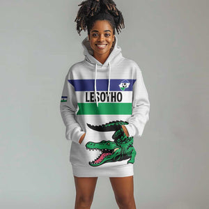 Custom Lesotho Football Hoodie Dress Go Likuena Go