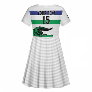 Custom Lesotho Football Kid Short Sleeve Dress Go Likuena Go
