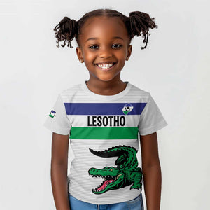 Custom Lesotho Football Kid T shirt Go Likuena Go