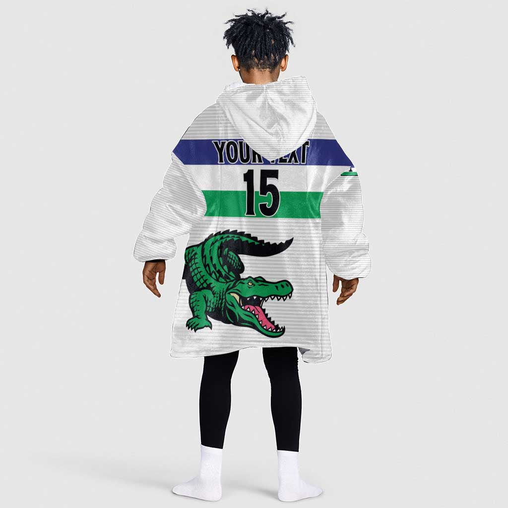 Custom Lesotho Football Kid Wearable Blanket Hoodie Go Likuena Go