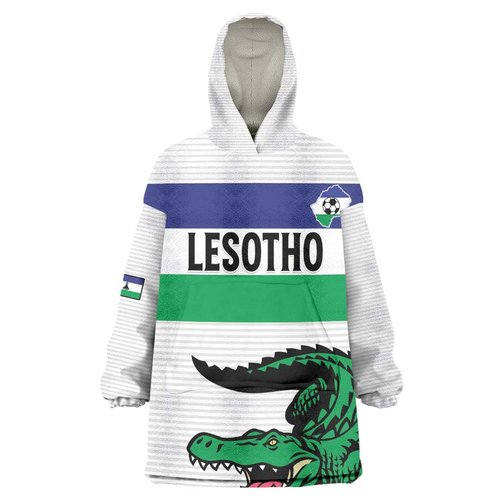 Custom Lesotho Football Kid Wearable Blanket Hoodie Go Likuena Go