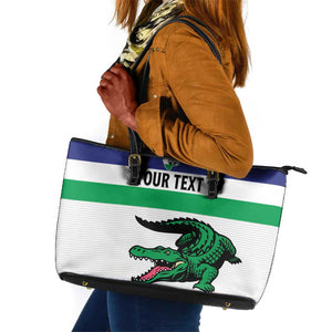 Custom Lesotho Football Leather Tote Bag Go Likuena Go