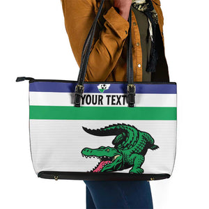 Custom Lesotho Football Leather Tote Bag Go Likuena Go