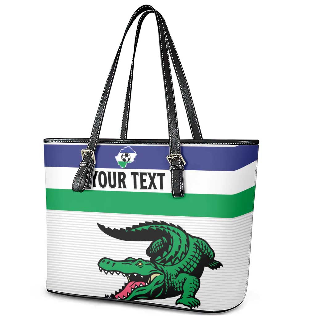 Custom Lesotho Football Leather Tote Bag Go Likuena Go