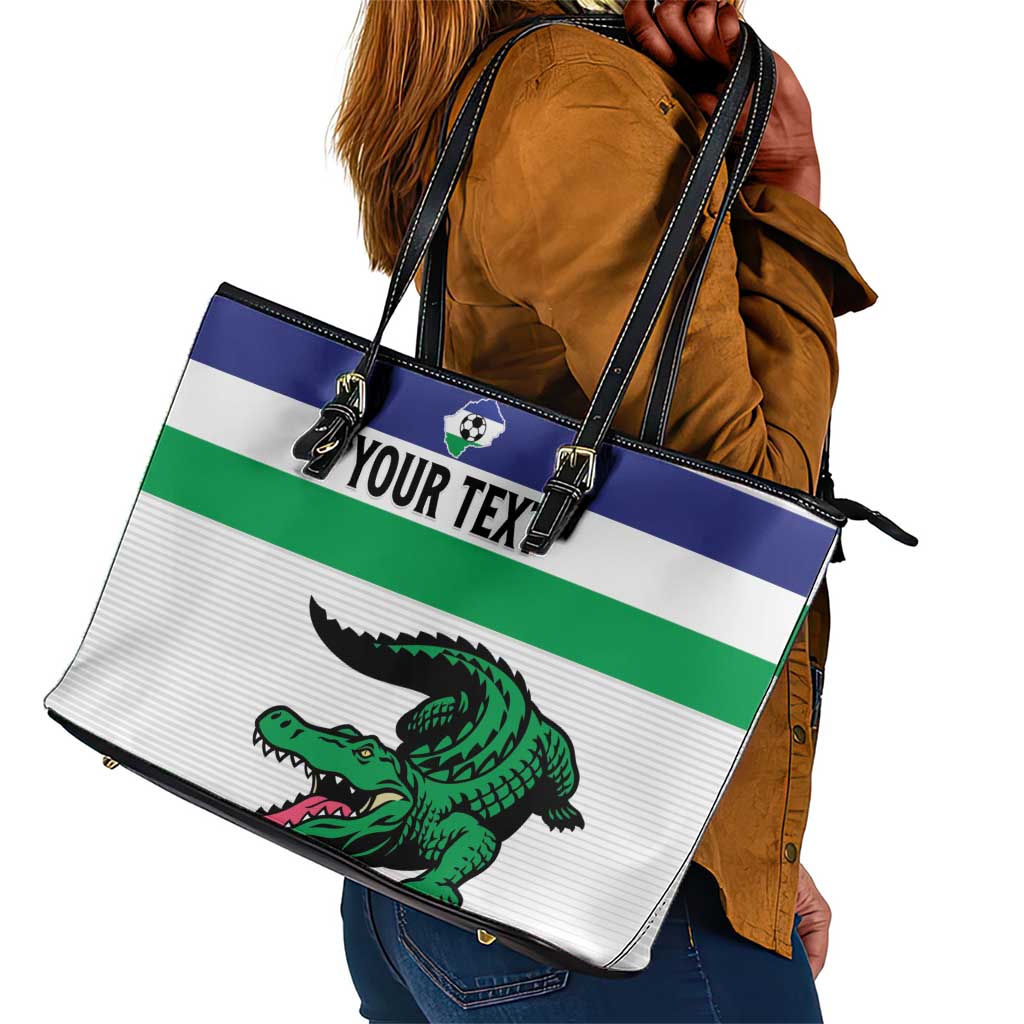 Custom Lesotho Football Leather Tote Bag Go Likuena Go