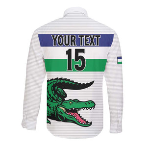 Custom Lesotho Football Long Sleeve Button Shirt Go Likuena Go