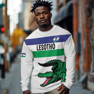 Custom Lesotho Football Long Sleeve Shirt Go Likuena Go