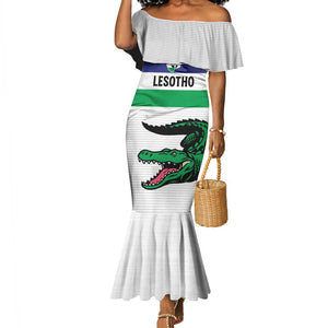 Custom Lesotho Football Mermaid Dress Go Likuena Go