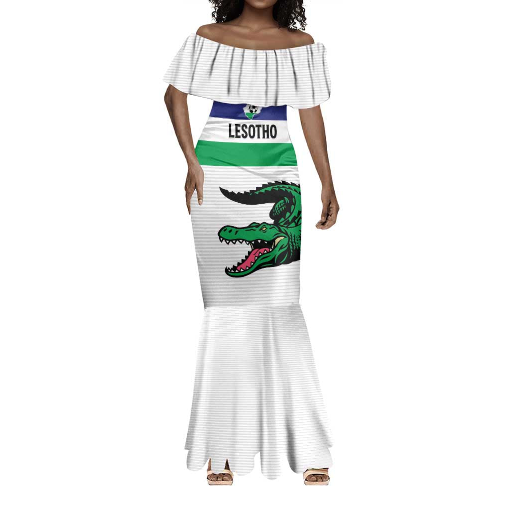 Custom Lesotho Football Mermaid Dress Go Likuena Go