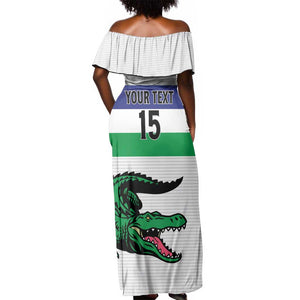 Custom Lesotho Football Off Shoulder Maxi Dress Go Likuena Go