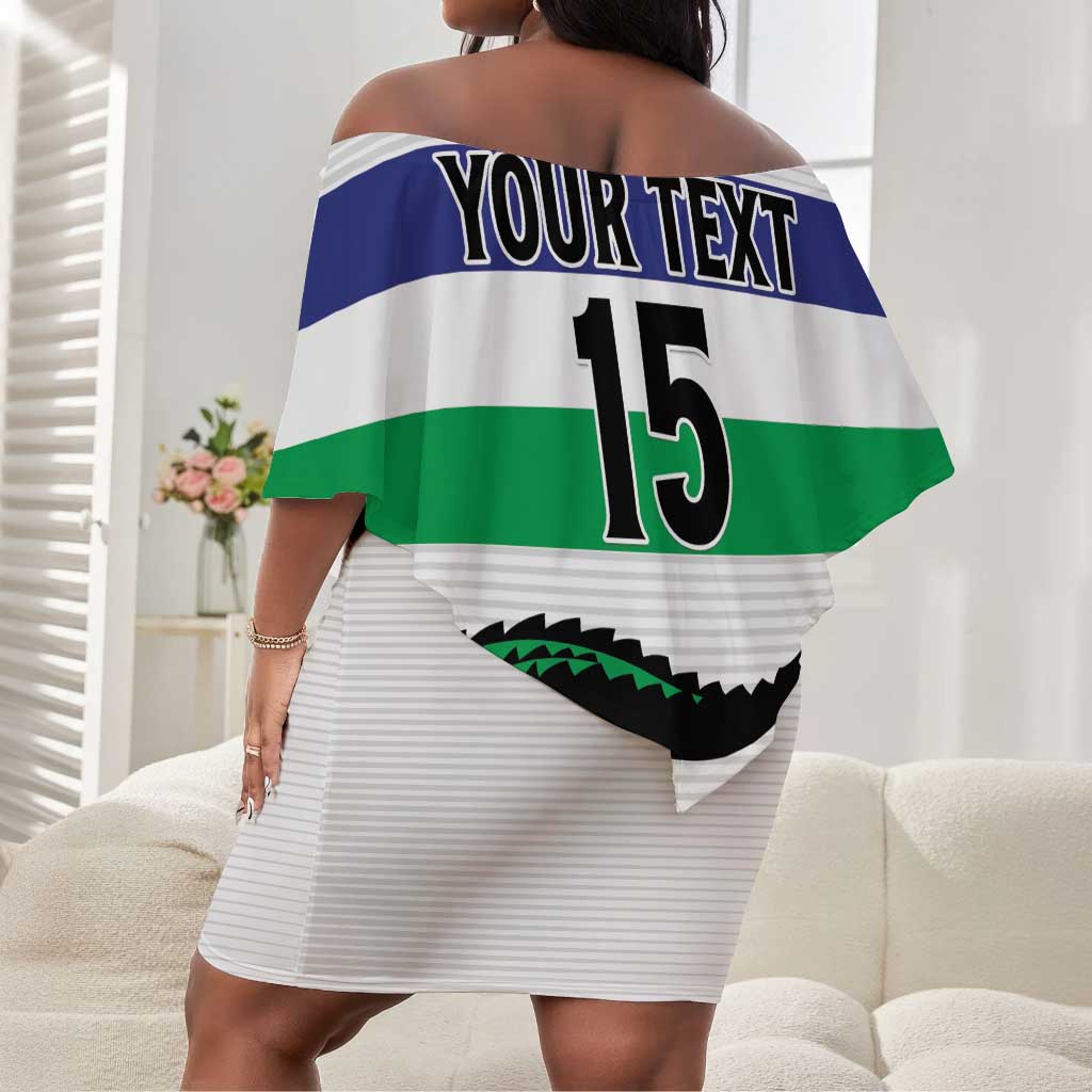 Custom Lesotho Football Off Shoulder Short Dress Go Likuena Go