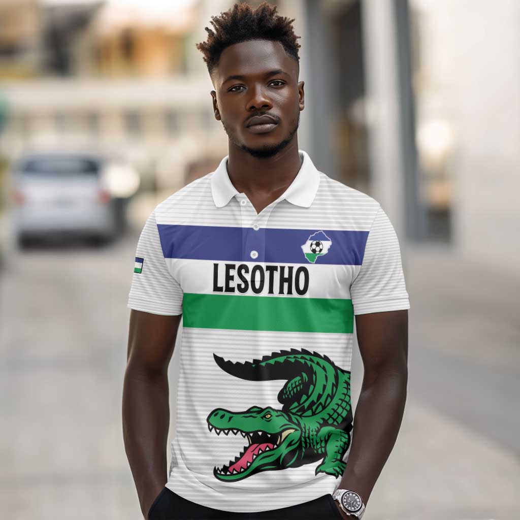Custom Lesotho Football Polo Shirt Go Likuena Go