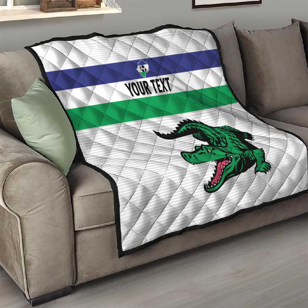 Custom Lesotho Football Quilt Go Likuena Go