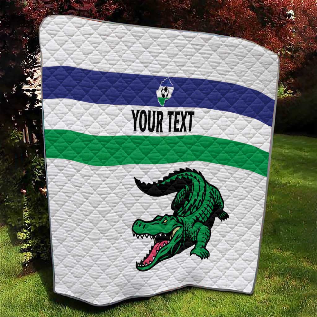 Custom Lesotho Football Quilt Go Likuena Go