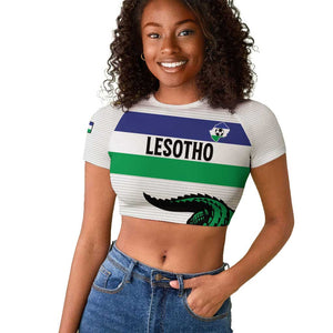 Custom Lesotho Football Raglan Cropped T shirt Go Likuena Go