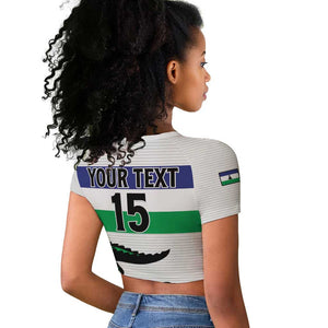 Custom Lesotho Football Raglan Cropped T shirt Go Likuena Go